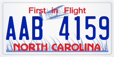 NC license plate AAB4159