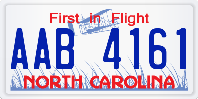 NC license plate AAB4161