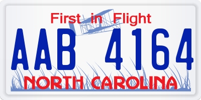 NC license plate AAB4164