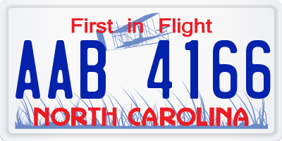 NC license plate AAB4166