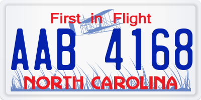 NC license plate AAB4168
