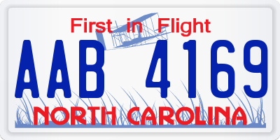 NC license plate AAB4169