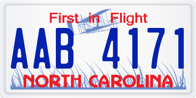 NC license plate AAB4171