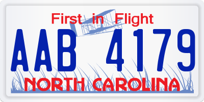 NC license plate AAB4179