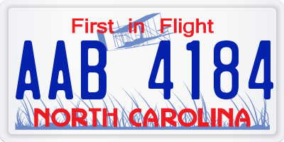 NC license plate AAB4184