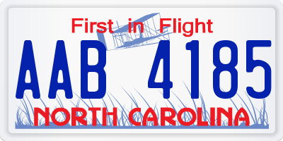 NC license plate AAB4185