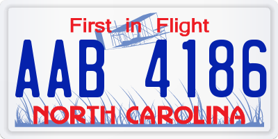 NC license plate AAB4186