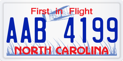 NC license plate AAB4199