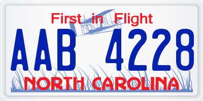 NC license plate AAB4228