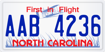NC license plate AAB4236