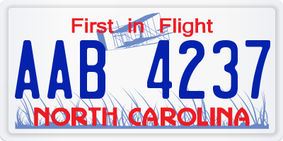 NC license plate AAB4237