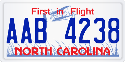 NC license plate AAB4238