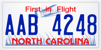 NC license plate AAB4248