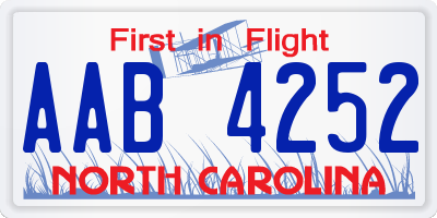 NC license plate AAB4252