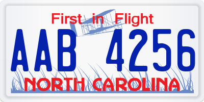 NC license plate AAB4256