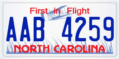 NC license plate AAB4259