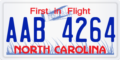 NC license plate AAB4264