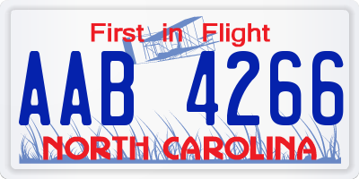 NC license plate AAB4266