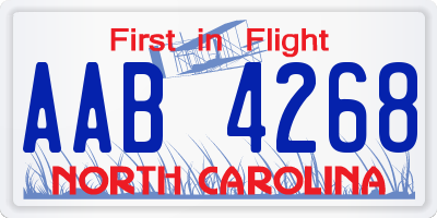 NC license plate AAB4268