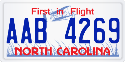NC license plate AAB4269