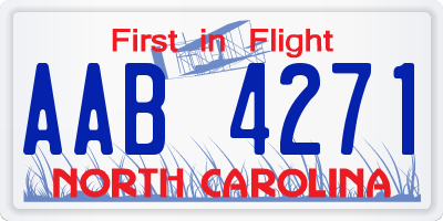 NC license plate AAB4271