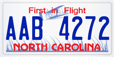 NC license plate AAB4272