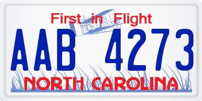 NC license plate AAB4273