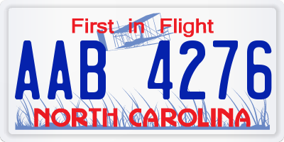 NC license plate AAB4276