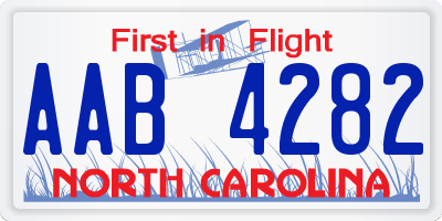 NC license plate AAB4282