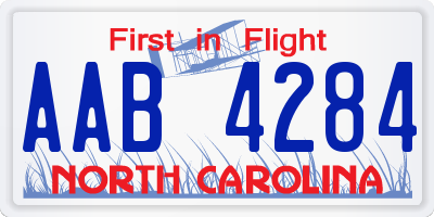 NC license plate AAB4284