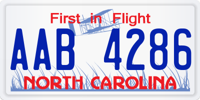 NC license plate AAB4286