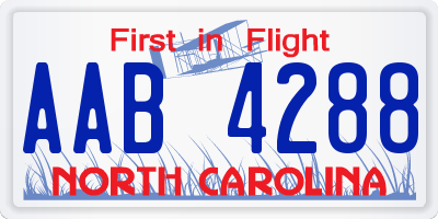 NC license plate AAB4288