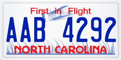 NC license plate AAB4292
