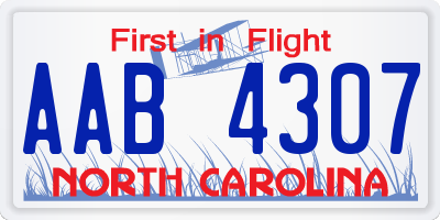 NC license plate AAB4307