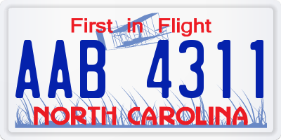 NC license plate AAB4311