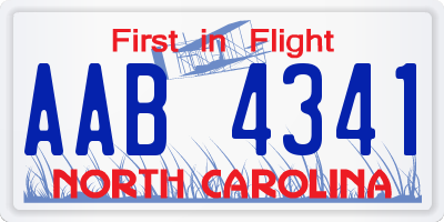 NC license plate AAB4341