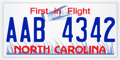 NC license plate AAB4342
