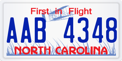 NC license plate AAB4348