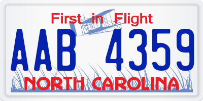 NC license plate AAB4359