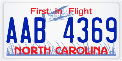 NC license plate AAB4369
