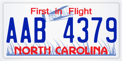 NC license plate AAB4379