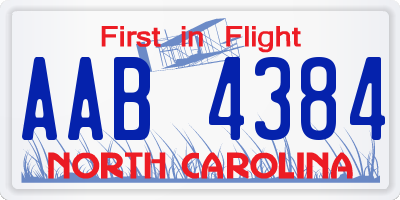 NC license plate AAB4384