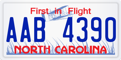 NC license plate AAB4390