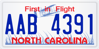 NC license plate AAB4391