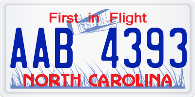 NC license plate AAB4393