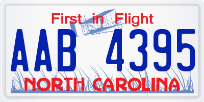 NC license plate AAB4395