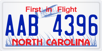 NC license plate AAB4396