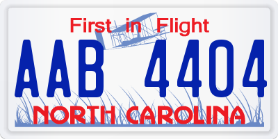 NC license plate AAB4404