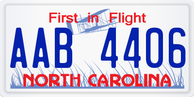 NC license plate AAB4406
