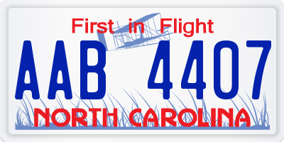 NC license plate AAB4407